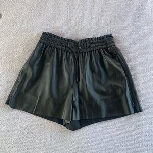 Zara Black Faux Leather Shorts